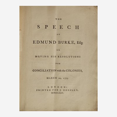 Lot 4 - [American Revolution] Burke, Edmund