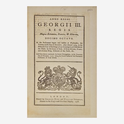 Lot 14 - [American Revolution] [Taxation of Colonies Act]