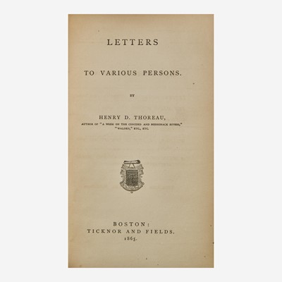 Lot 59 - [Literature] Thoreau, Henry D.