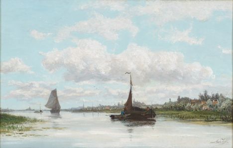 Lot 15 - MARIUS HEYL (Dutch 1836-1931) "RIVER AMSTEL,...