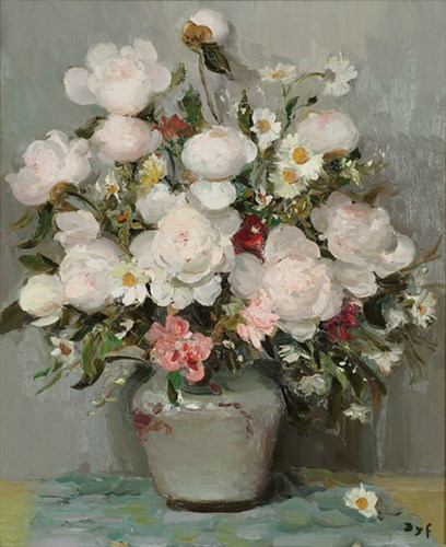 Lot 62 - MARCEL DYF (French 1899-1985) PEONIES IN A...