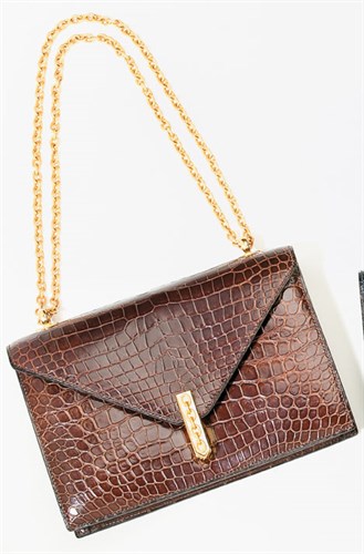 Lot 1275 - Hermes alligator skin envelope style purse