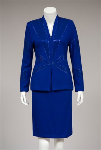 6501-3 Satin Feel Lined Waistcoat Skirt Suit Fashion Grey 10-20 ICE 