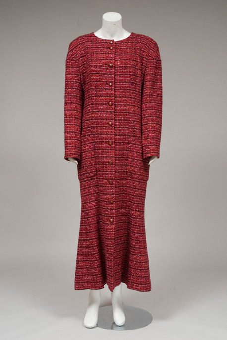 Lot 326 - Cranberry boucle Chanel coat