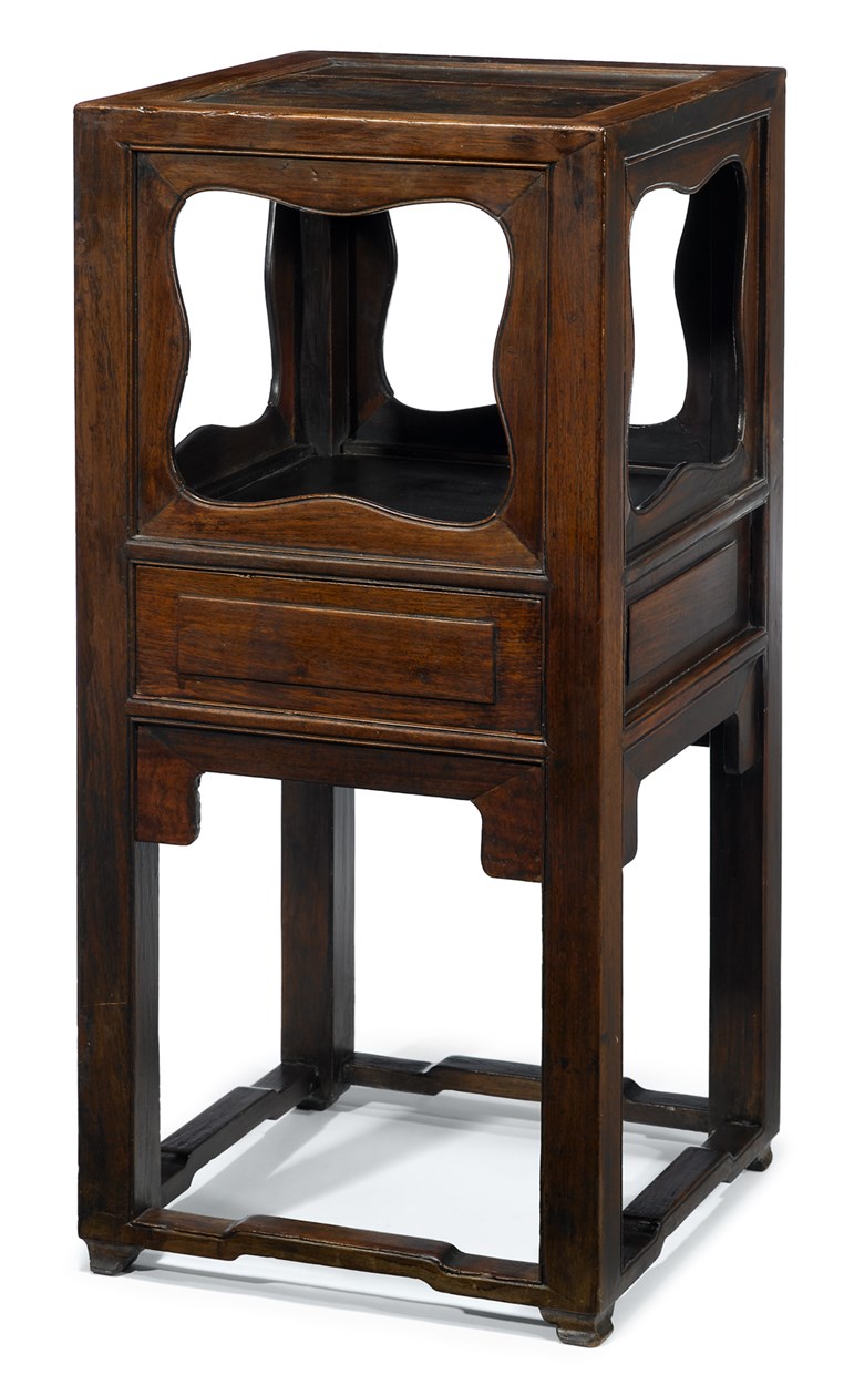 Lot 75 - Chinese huanghuali and hardwood stand
