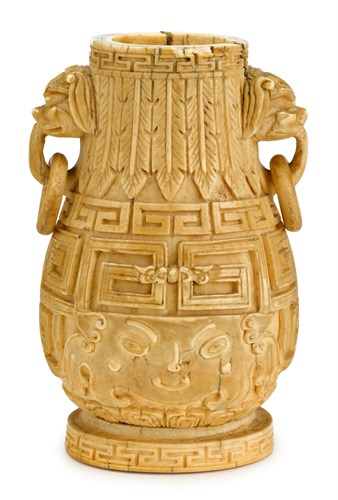 Lot 257 - Chinese elephant ivory hu vase