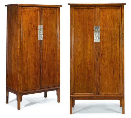 Lot 80 - Pair of Chinese huanghuali tapering cabinets