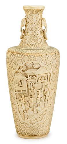 Lot 196 - Fine Chinese elephant ivory vase