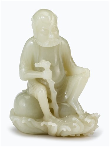 Lot 261 - Chinese celadon jade luohan