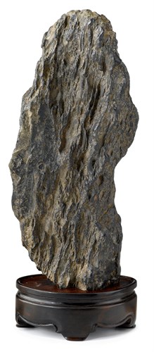 Lot 116 - Small Chinese grey lingbi scholar's rock on stand