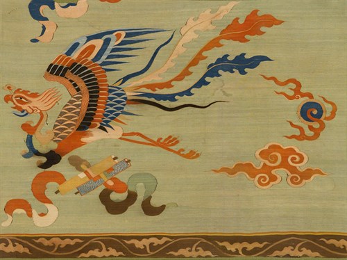 Lot 154 - Chinese phoenix kesi textile fragment