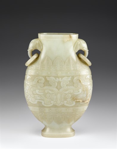 Lot 426 - Fine and rare Chinese archaistic jade vase