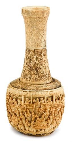 Lot 191 - Chinese carved elephant ivory vase