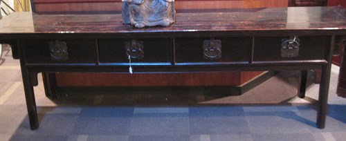 Lot 96 - Chinese black lacquer softwood coffer table
