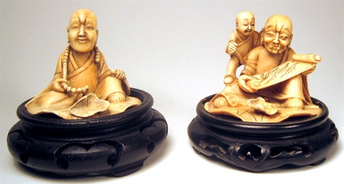 Lot 200 - Two Chinese elephant ivory figural carvings