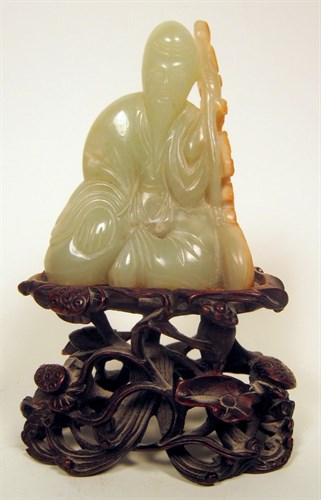 Lot 270 - Chinese celadon jade Shoulao