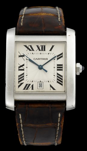 Lot 67 - Gentleman's stainless steel wristwatch, Cartier