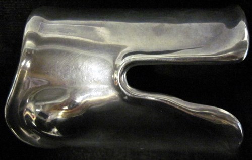 Lot 75 - Sterling silver 'bone' cuff