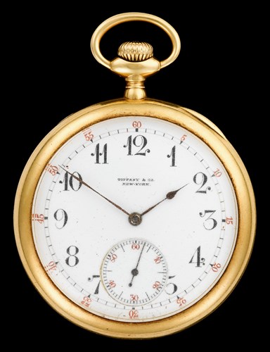 Lot 77 - 18 karat yellow gold open face pocket watch, Tiffany & Co.