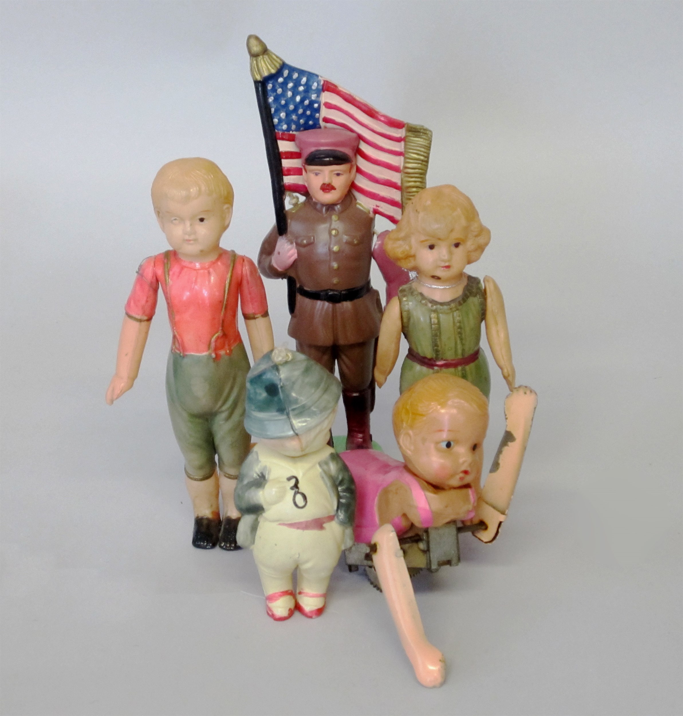 Lot 195 - Collection of figural celluloid toys