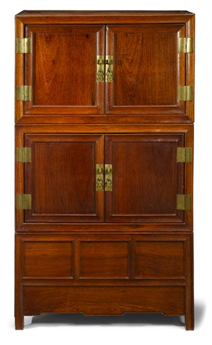Lot 27 - Chinese huanghuali compound cabinet