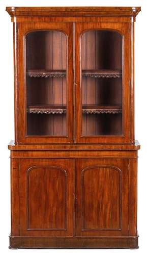 Lot 144 - Empire mahogany secretary bookcase