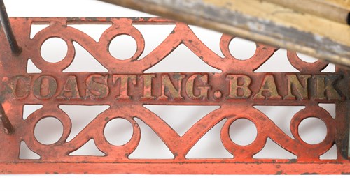 Lot 285 - An extremely rare painted cast iron and lead mechanical "Coasting Bank"