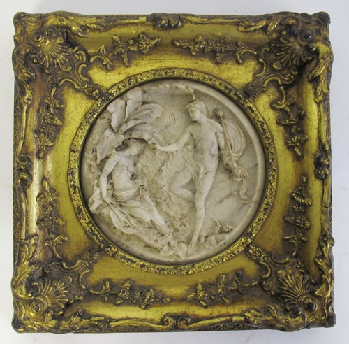 Lot 61 - Edward William Wyon (English, 1811-1855), A relief carved marble plaque