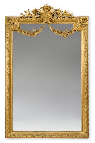 Lot 11 - Louis XVI style giltwood mirror