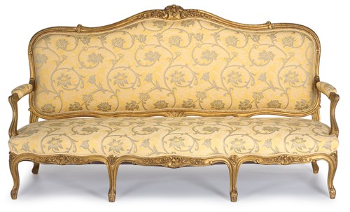 Lot 75 - Louis XV style carved and giltwood salon suite