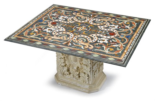 Lot 86 - Italian pietra dura inlaid marble top center table