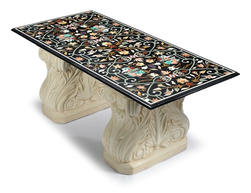 Lot 88 - Large Italian pietra dura inlaid marble top center table