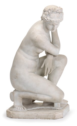 Lot 59 - After the Antique, an Italian marble figure of the Crouching Venus