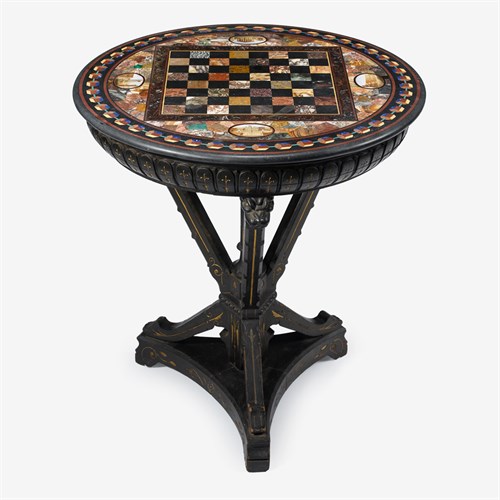 Lot 55 - Fine Italian micromosaic and specimen marble games table
