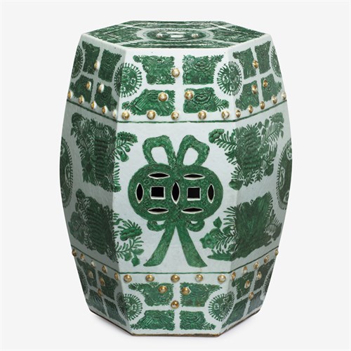 Lot 39 - Rare Chinese export porcelain Green Fitzhugh garden seat
