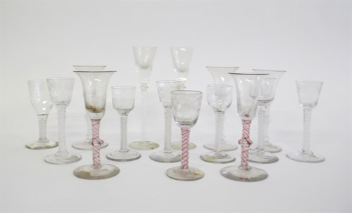 Lot 19 - Group of English wine glasses