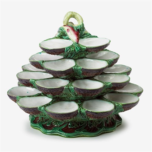 Lot 84 - Minton majolica oyster stand