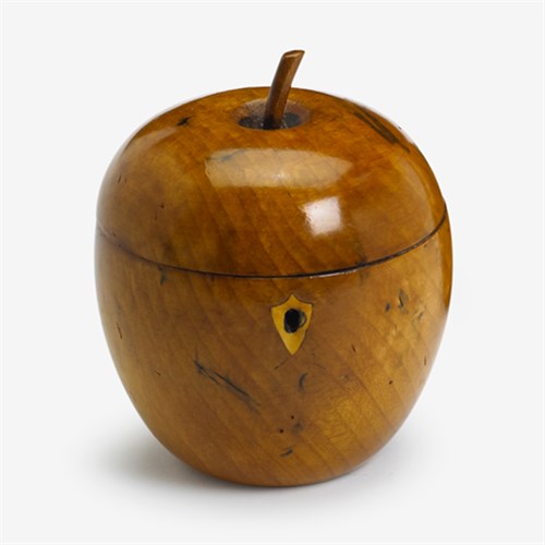 Lot 140 - George III fruitwood apple-form tea caddy