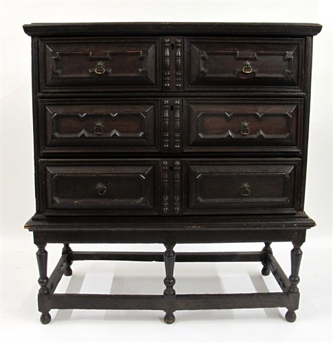 Lot 180 - Charles II oak chest on stand