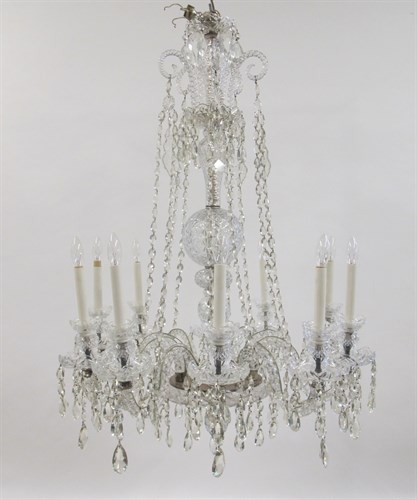 Lot 174A - George III style ten-arm cut crystal chandelier