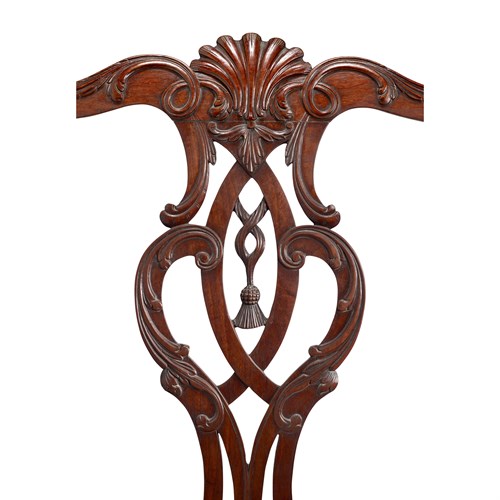 Lot 51 - The Justice Samuel Chase pair of fine Chippendale carved mahogany tassel-back side chairs