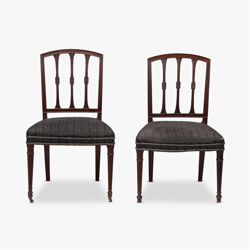 Lot 54 - Pair of Federal mahogany square-back side chairs