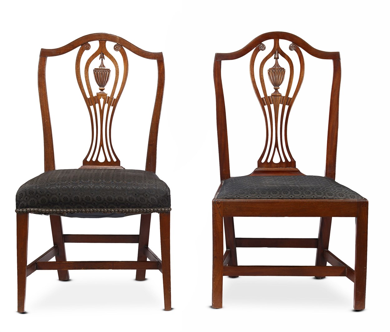 Lot 24 - Two Federal carved mahogany urn-back side chairs