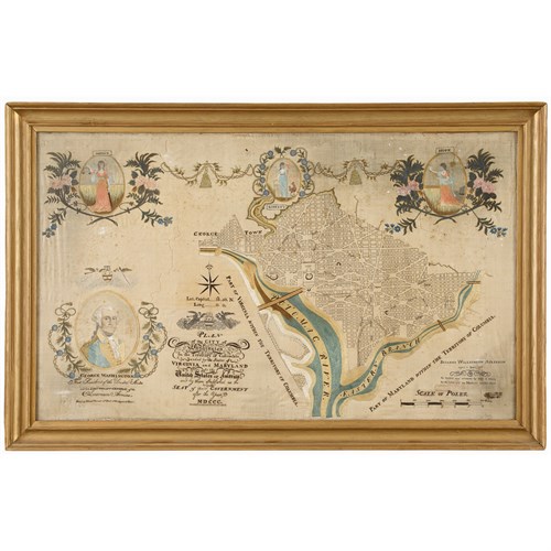 Lot 86 - Rare embroidered plan of the City of Washington in the Territory of Columbia