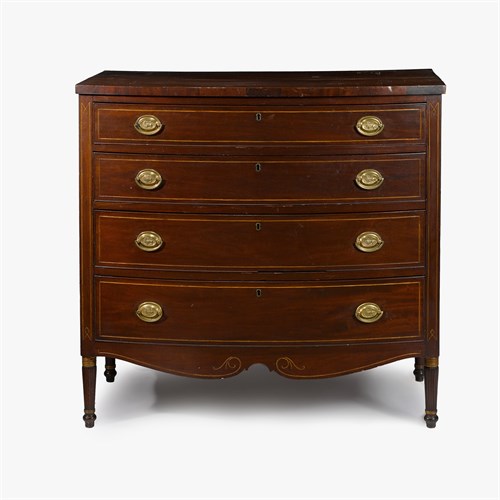 Lot 9 - Federal-style mahogany bowfront chest of drawers