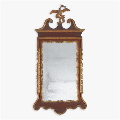 Lot 14 - Chippendale-style mahogany and giltwood looking glass