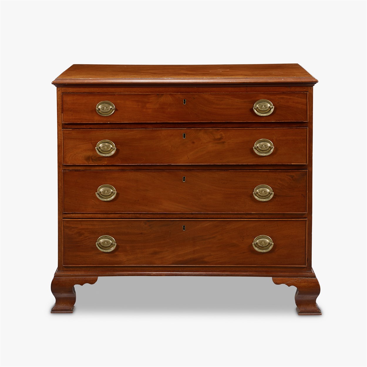 Lot 7 - Chippendale figured walnut chest of drawers