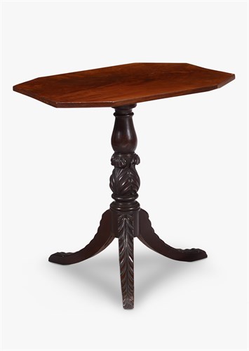 Lot 52 - Classical carved mahogany tilt-top candlestand
