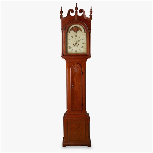 Lot 81A - Federal-style cherrywood tall case clock