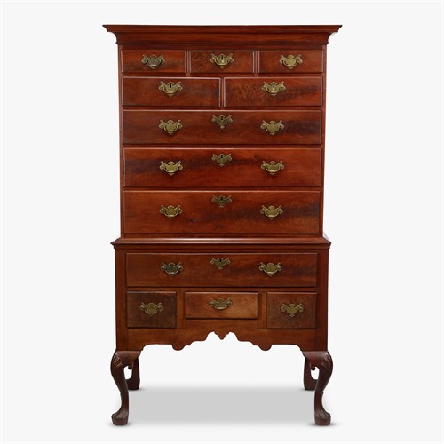 Lot 77 - Queen Anne carved walnut high chest
